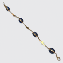 Load image into Gallery viewer, Antique Lapis Lazuli &amp; Pearl Link Bracelet