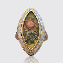 Load image into Gallery viewer, 18th Century Enamel Floral Mourning Ring