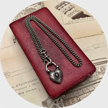 Load image into Gallery viewer, Victorian Silver Watch Chain and Heart Padlock