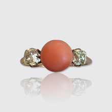 Load image into Gallery viewer, 19th Century Bouton Coral &amp; Diamond Ring