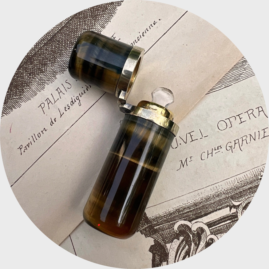 Edwardian Tiger's Eye Perfume Bottle