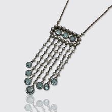 Load image into Gallery viewer, Belle Epoque Aquamarine &amp; Pearl Fringe Lavalier Necklace
