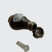Load image into Gallery viewer, 19th Century French Banded Agate &amp; Silver Perfume Bottle