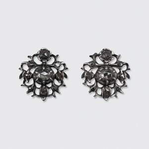 Silver Rose-Cut Diamond Earrings
