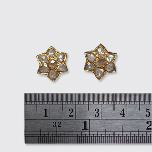 Victorian Rose-Cut Diamond Star Earrings