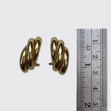 Load image into Gallery viewer, Vintage 18k Yellow Gold Three-Band Earrings