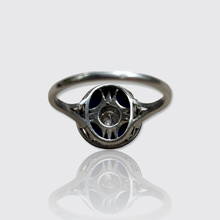 Load image into Gallery viewer, Art Deco Platinum, Lapis Lazuli &amp; Diamond Target Ring