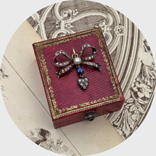 Load image into Gallery viewer, Belle Epoque Sapphire &amp; Diamond Bow Pendant
