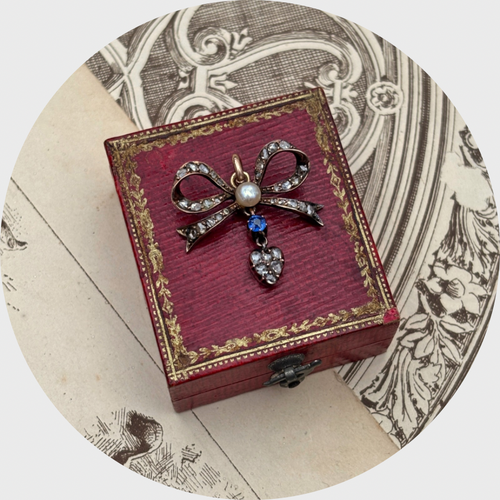 Belle Epoque Sapphire & Diamond Bow Pendant