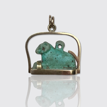 Load image into Gallery viewer, Egyptian Revival Faience Khnum Ram&#39;s Amulet Pendant