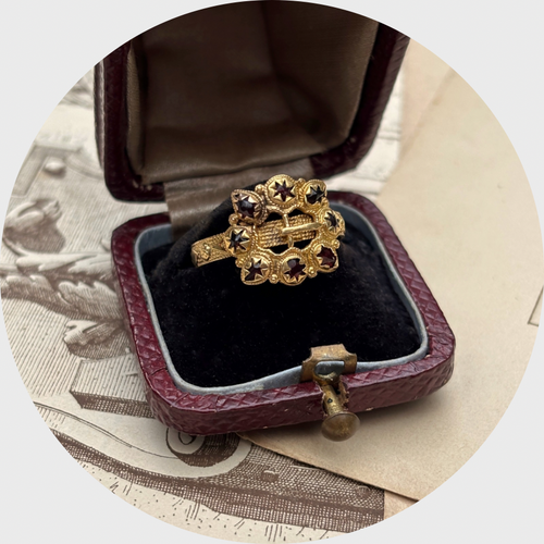 18th Century Garnet Buckle Ring