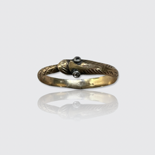 Load image into Gallery viewer, Georgian Rose-Cut Diamond Ouroboros Snake Ring