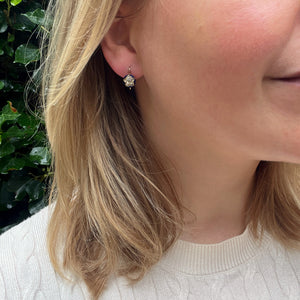 Reserved for ‘S’, payment 4/4: Diamond & Blue Enamel Star Earrings