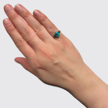 Load image into Gallery viewer, Egyptian Revival Faience Frog Amulet Ring