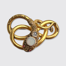 Load image into Gallery viewer, Victorian Coiling Snake Brooch