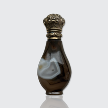 Load image into Gallery viewer, 19th Century French Banded Agate &amp; Silver Perfume Bottle