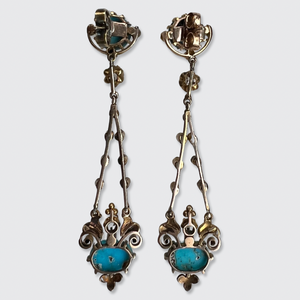 Belle Epoque Turquoise & Diamond Drop Earrings
