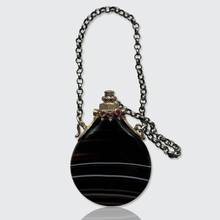 Load image into Gallery viewer, 19th Century Viennese Banded Agate &amp; Silver Perfume Flask