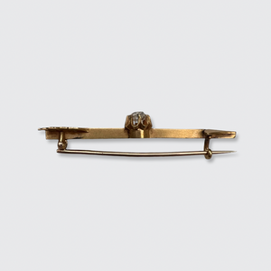Cushion-Cut Diamond Arrow Brooch