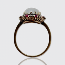 Load image into Gallery viewer, Belle Epoque Moonstone, Ruby &amp; Diamond Cluster Ring