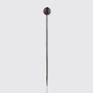 Platinum Art Deco Ruby & Diamond Ball Stickpin