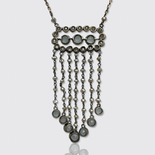Load image into Gallery viewer, Belle Epoque Aquamarine &amp; Pearl Fringe Lavalier Necklace