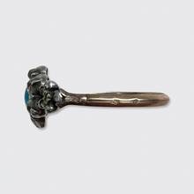 Load image into Gallery viewer, Georgian Turquoise &amp; Diamond Flower Ring