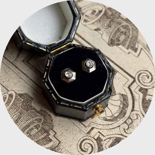 Art Deco Diamond Target Earrings