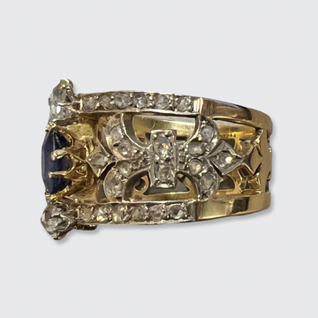 BELLE ÉPOQUE Sapphire 1-1 Belle Epoque Sapphire & Diamond Fleur-de-Lis Band Ring