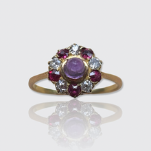 Load image into Gallery viewer, Amethyst, Ruby &amp; Diamond Cluster Ring
