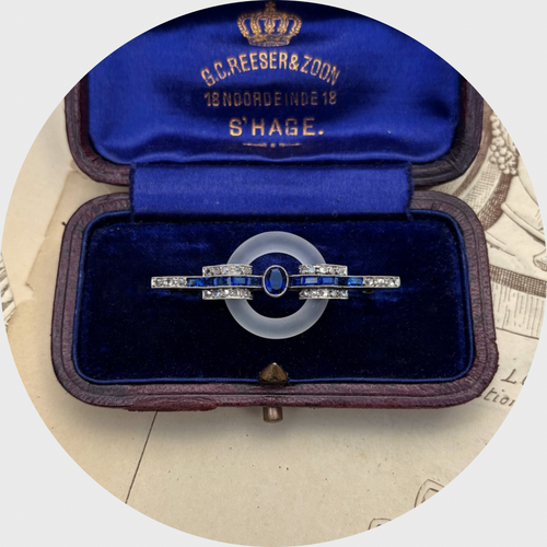 Art Deco Rock Crystal Disc Brooch