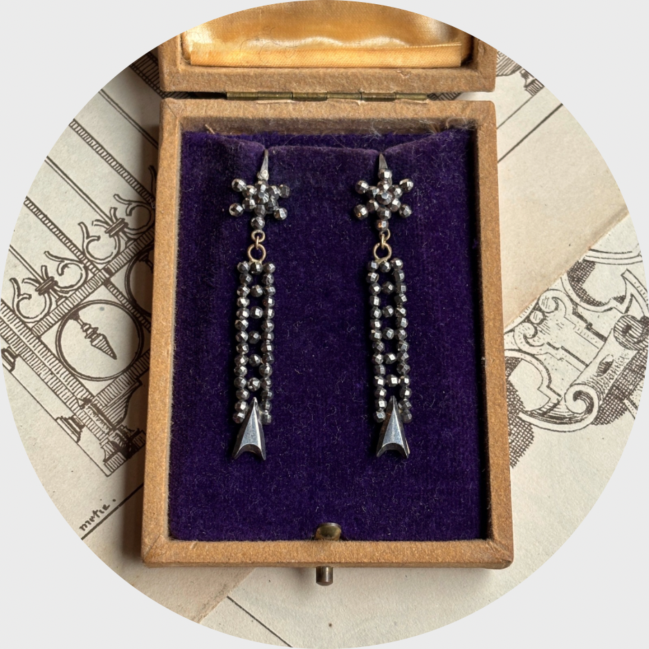 Georgian Cut-Steel Drop Earrings