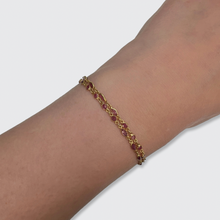 Load image into Gallery viewer, Vintage Yellow Gold Ruby Link Bracelet
