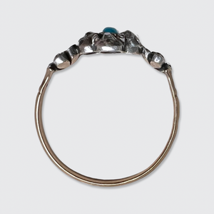 Georgian Turquoise & Diamond Flower Ring