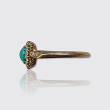 Load image into Gallery viewer, Antique Swedish Turquoise &amp; Diamond Cluster Ring, 1905
