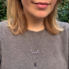Load image into Gallery viewer, Edwardian Silver Amethyst Lavalier Drop Necklace
