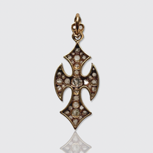 Load image into Gallery viewer, Victorian Antique Diamond Gothic Cross Pendant