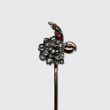 Load image into Gallery viewer, Victorian Ruby &amp; Diamond Cockatoo Stickpin