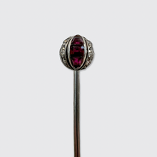 Load image into Gallery viewer, Platinum Art Deco Ruby &amp; Diamond Ball Stickpin