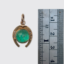 Load image into Gallery viewer, Vintage Emerald &amp; Diamond Horseshoe Pendant