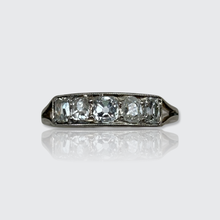 Load image into Gallery viewer, Art Deco White Gold Antique-Cut Diamond Five Stone Ring