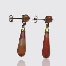 Load image into Gallery viewer, Vintage Banded Agate Drop Earrings