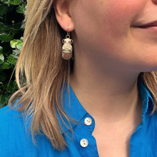 Load image into Gallery viewer, Carved Lava Stone Lion Earrings
