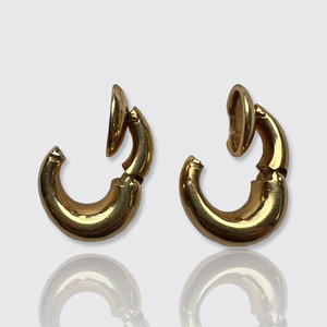 Vintage 18k Gold Clip Earrings, Pomellato