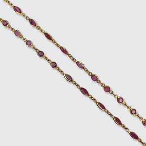 Vintage Yellow Gold Ruby Link Bracelet