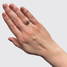 Load image into Gallery viewer, Amethyst, Ruby &amp; Diamond Cluster Ring