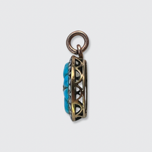 Load image into Gallery viewer, Victorian Enamel, Turquoise &amp; Diamond Circular Pendant