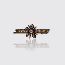 Load image into Gallery viewer, Victorian Rose-Cut Diamond Floral Brooch