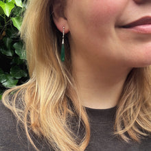 Load image into Gallery viewer, Art Deco Chalcedony &amp; Diamond Drop Earrings with Screw Fittings