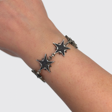 Load image into Gallery viewer, 19th Century Silver Pentacrine Star Fossil Link Bracelet
